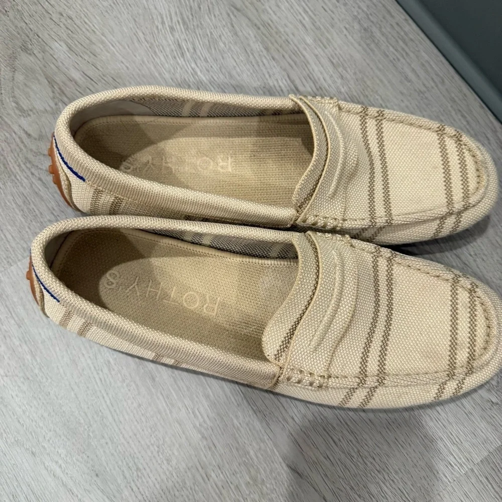 Rothy’s Loafers The Driver in Sandy Shores Check Print